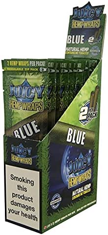 Juicy Hemp Wraps Blue 50 (25 x 2) Hemp wraps Per Box
