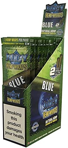 Juicy Hemp Wraps Blue  50 (25 x 2) Hemp wraps Per Box