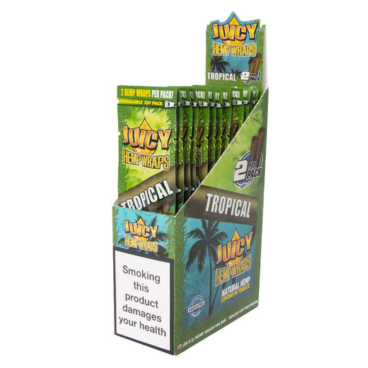 Juicy Hemp Wraps Terp Enhanced Tropical 50 (25 x 2) Per Box