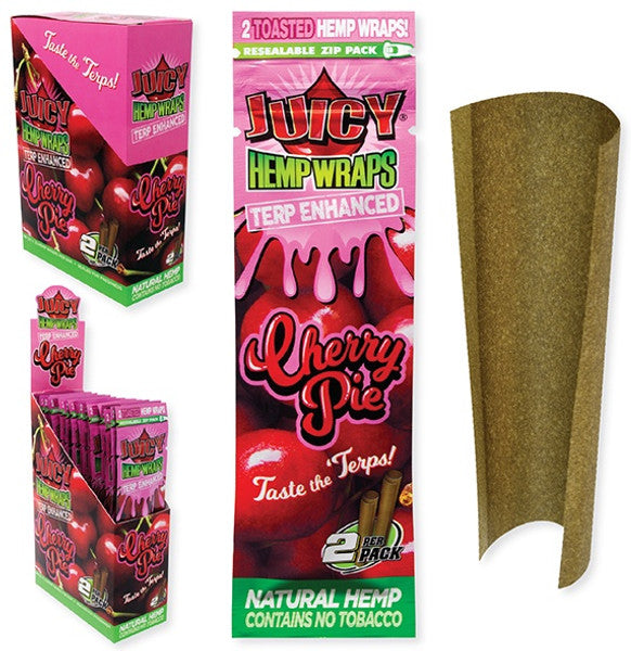 Juicy Hemp Wraps Terp Enhanced Cherry Pie 50 (25 x 2) Per Box