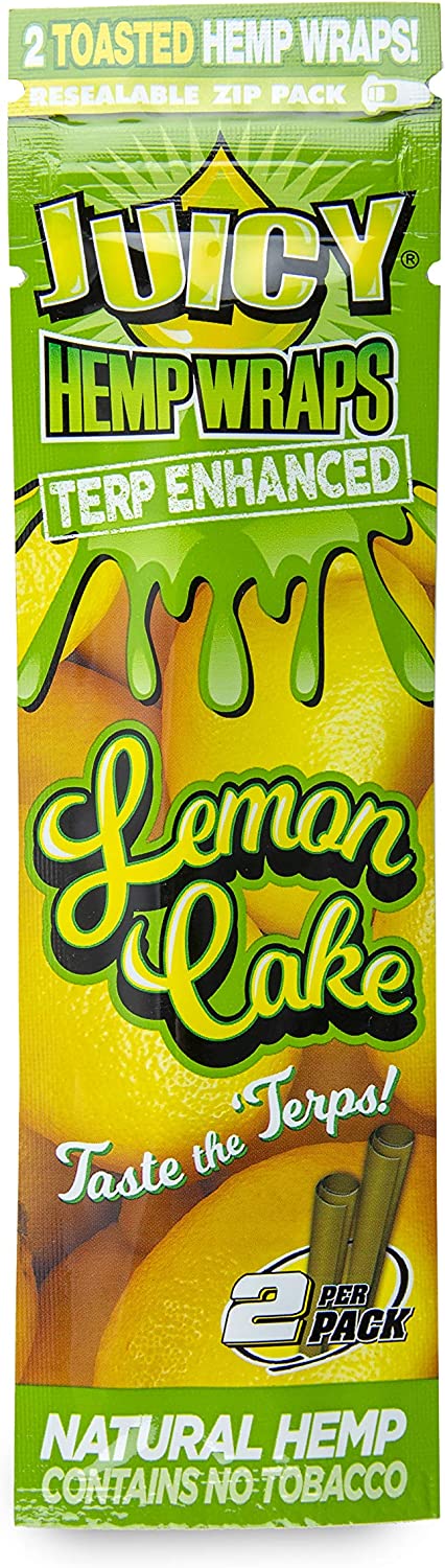 Juicy Hemp Wraps Terp Enhanced Lemon Cake 50 (25 x 2) Per Box