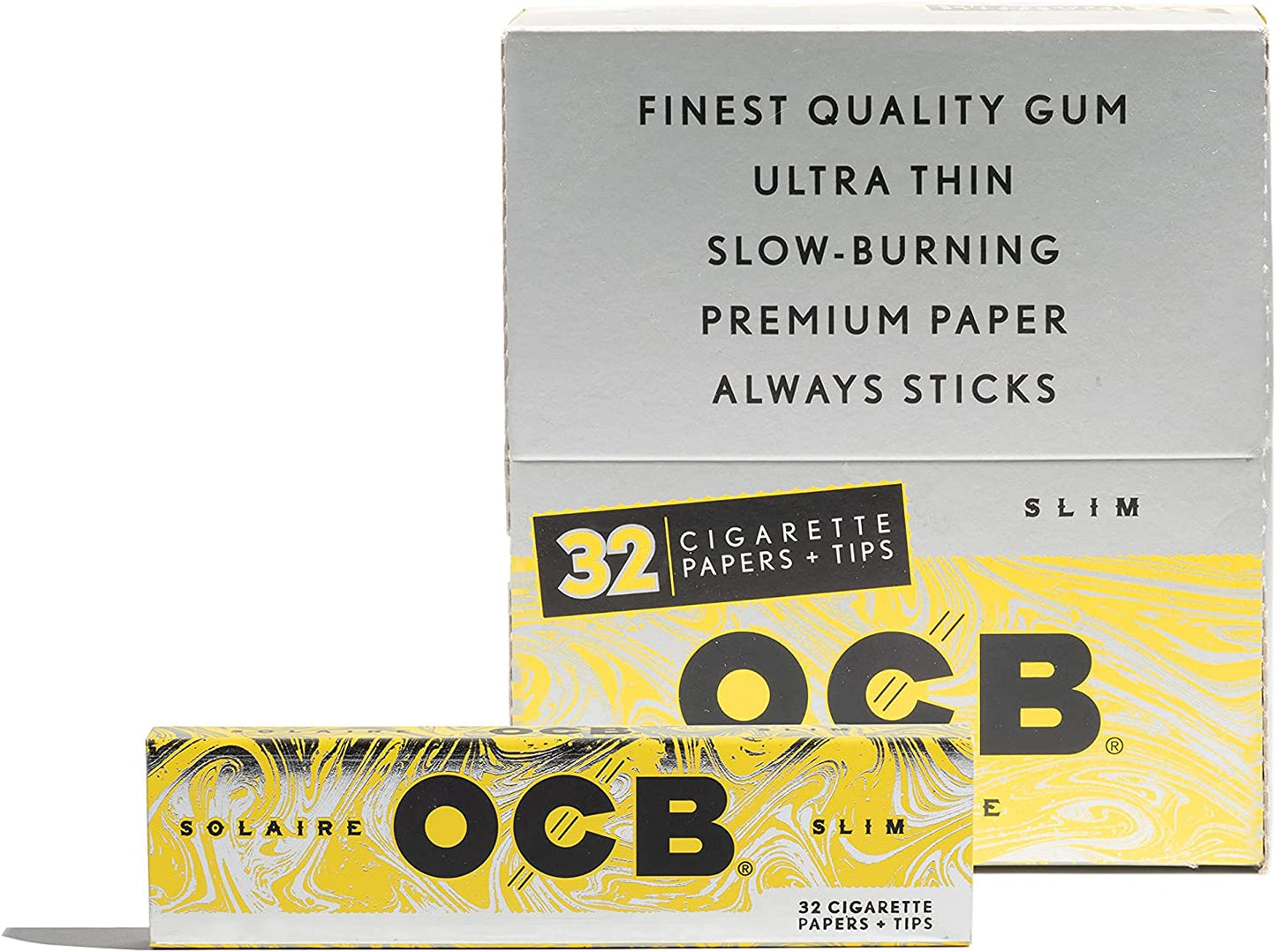 OCB SOLAIRE SLIM + TIPS 32 PACK