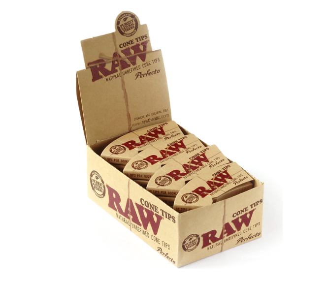 RAW CONE TIPS PERFECTO 24 PER BOX 32 TIPS PER BOOKLET