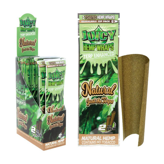 Juicy Hemp Wraps Terp Enhanced Natural Just Terps 50 (25 x 2) Hemp wraps Per Box