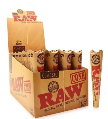 RAW CONE CLASSIC 1 1/4 8 PER PACK