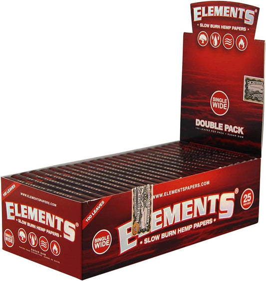 ELEMENTS RED SINGLE WIDE DOUBLE PACK 25CT