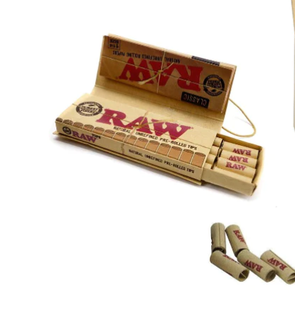 RAW TIPS 1-1/4+ PRE ROLLES 24 PER BOX