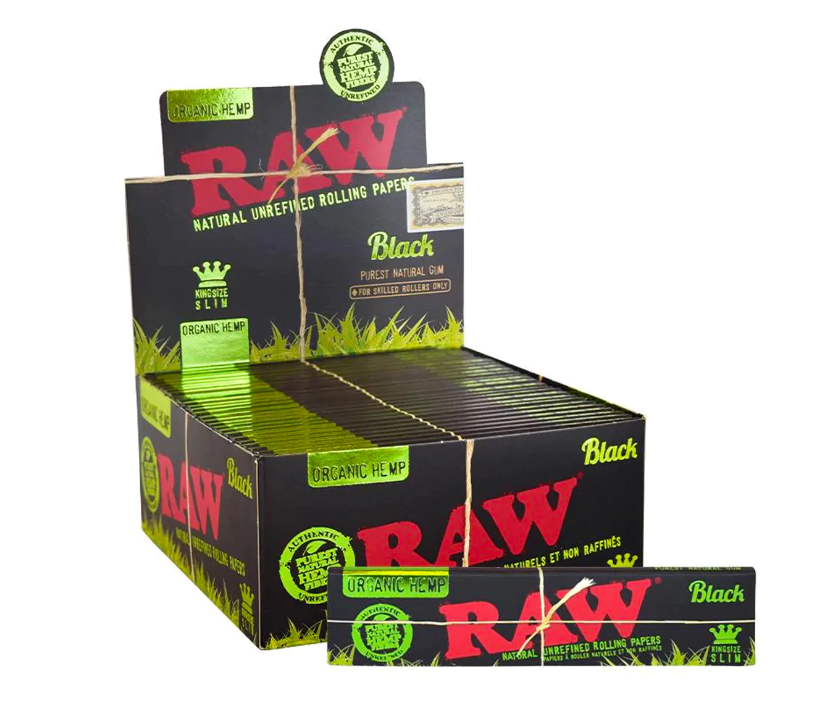 RAW BLACK KINGSIZE ORGANIC SLIM 50 PACK