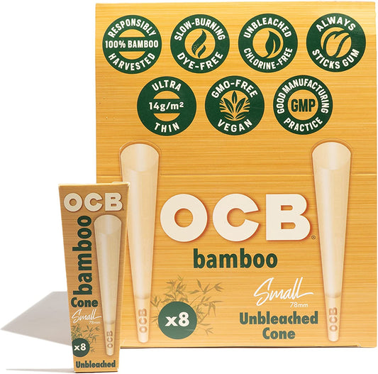 OCB BAMBOO CONE SMALL 8 CONES PER PACK , 32 PACKS PER BOX