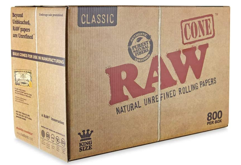 RAW CONES BULK KINGSIZE 800 PER BOX