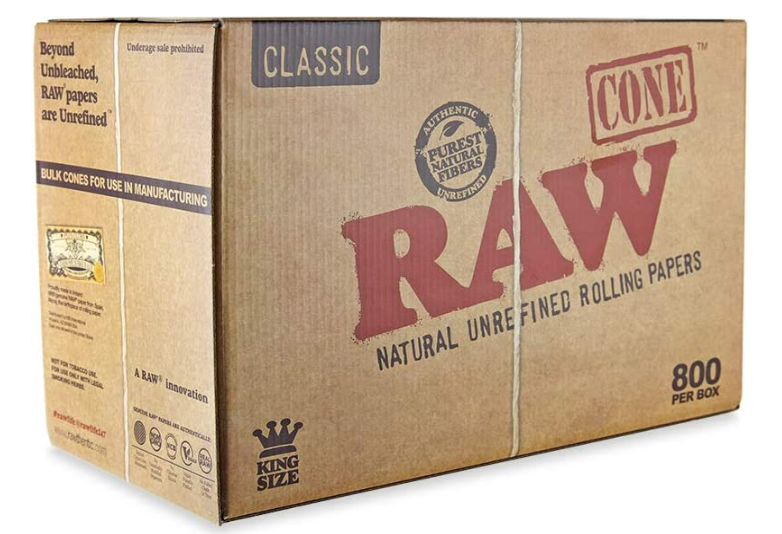 RAW CONES BULK KINGSIZE  800 PER BOX