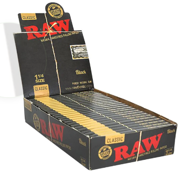 RAW CLASSIC BLACK 1 1/4 SIZE 24 PACK