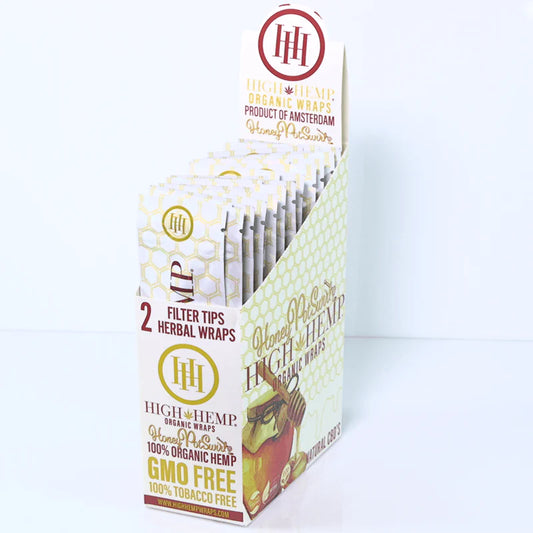 High Hemp Organic Wraps Honey PotSwril  25 Pack Per Box