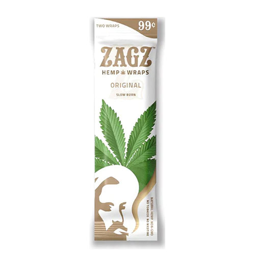 ZAGZ Hemp Wraps Original Slow Burn Natural Hemp 25 Pack Per Box