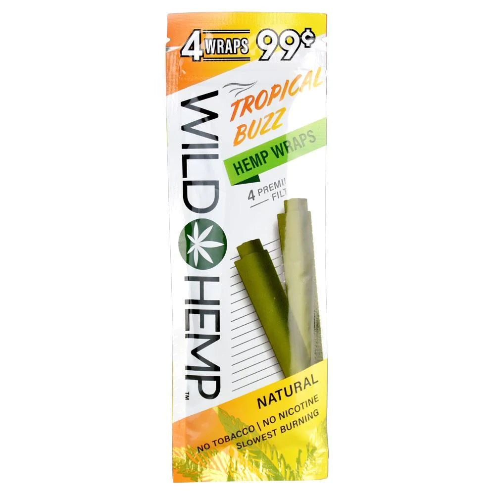 Wild Hemp Tropical Buzz Slowest Burning 80Wraps with 4 Premium Filter Tips
