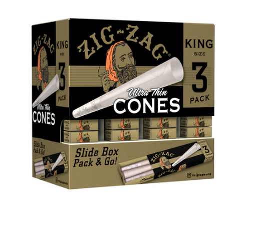 ZIG-ZAG CONE BROWN KING ULTRA THIN 36 PACK