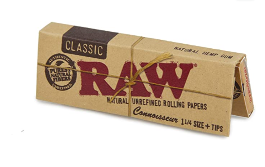 RAW CONNOIESSEUR CLASSIC 1 1/4+TIPS 24 PER BOX