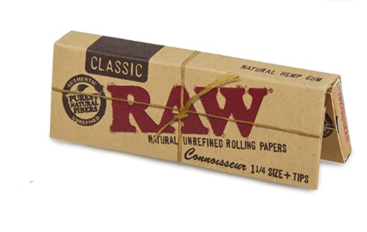 RAW  CONNOIESSEUR CLASSIC   1 1/4+TIPS 24 PER BOX