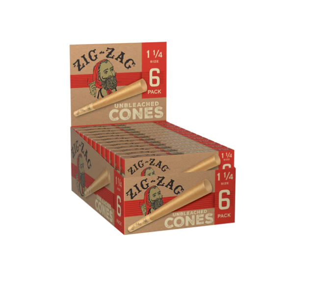 ZIG-ZAG CONE RED UNBLEACHED 1-1/4 24 PACK