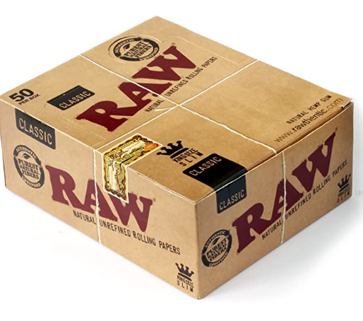 RAW CLASSIC KINGSLIM 50 PACKS PER BOX