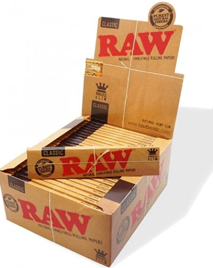 RAW CLASSIC KINGSLIM 50 PACKS PER BOX