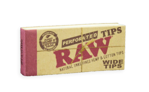 RAW TIPS PERFORATED WIDE 50 PER BOX