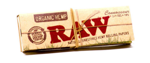 RAW CONNOISSEUR ORAGANIC HEMP KINGSIZE SLIM+TIPS 24 PER PACK