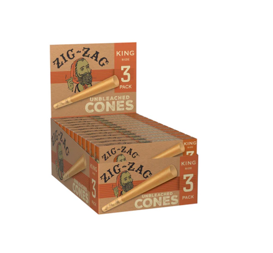 ZIG-ZAG CONE UNBLEACHED CREAM KING SIZE 24 PACK