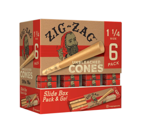 ZIG-ZAG UNBLEACHED CONE RED  ULTRA THIN 1-1/4 36 PACK