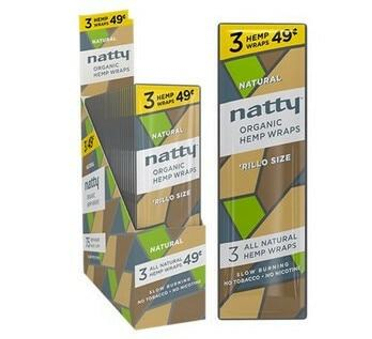 natty Organic Hemp wraps Natural 75 Per Box