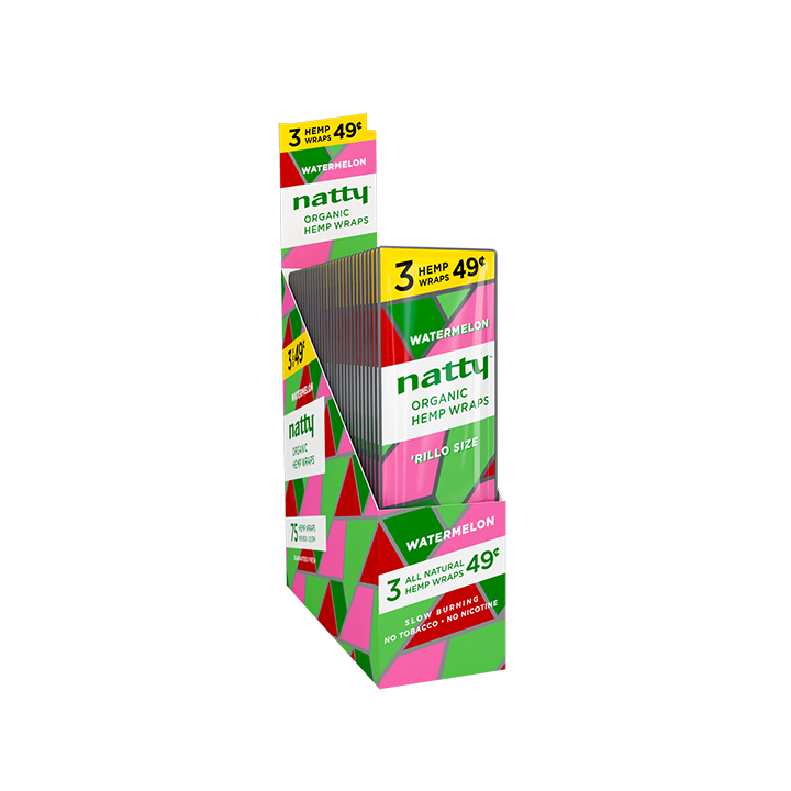 natty Organic Hemp wraps Watermelon 3Wraps