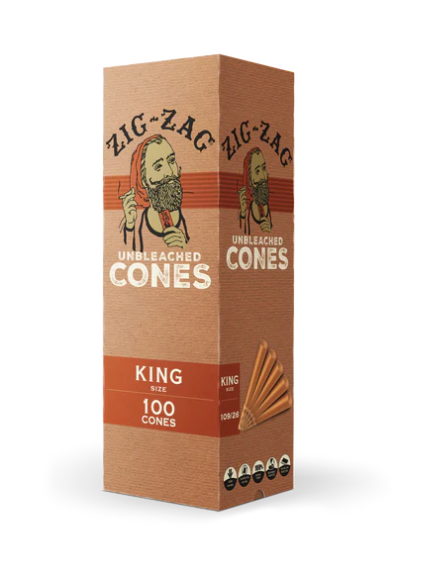 ZIG-ZAG UNBLEACHED CONES KINGSIZE 100CONES