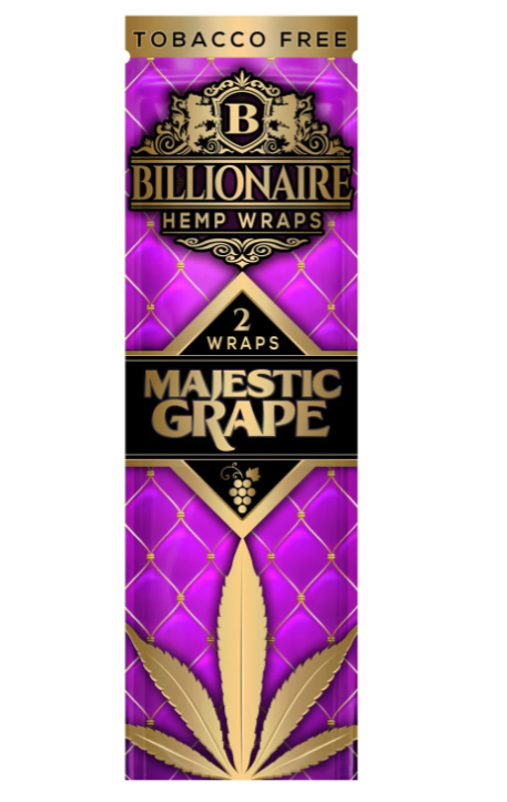 BILLIONAIRE HEMP WRAPS "MAJESTIC GRAPE" 25 PACKS