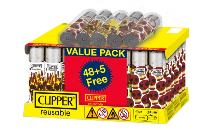 Clipper Lighter - Skulls Fire