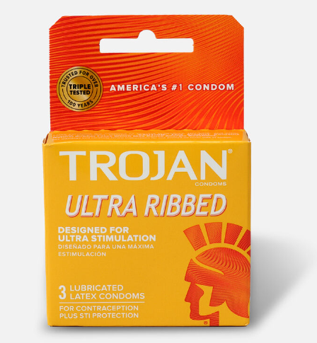 Trojan Condom ultra ribbed Orange 6CT