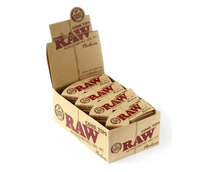 RAW CONE TIPS  PERFECTO 24 PER BOX 32 TIPS PER BOOKLET