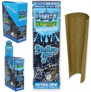 Juicy Hemp Wraps Terp Enhanced Blackberry Jam 50 (25 x 2) Per Box