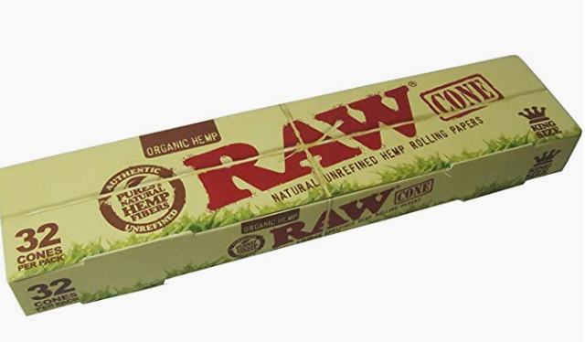 RAW MINI CONE ORGANIC KINGSIZE 32 PER BOX