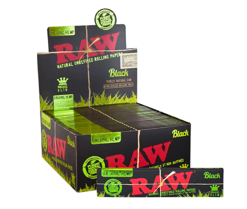 RAW BLACK  KINGSIZE ORGANIC SLIM 50 PACK