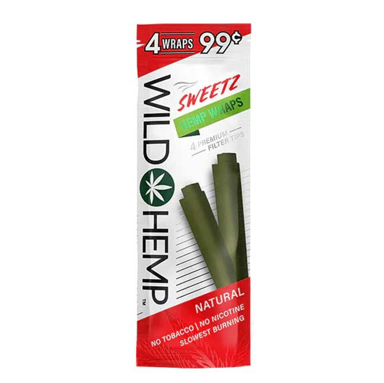 Wild Hemp Sweetz Slowest Burning 80Wraps with 4 Premium Filter Tips