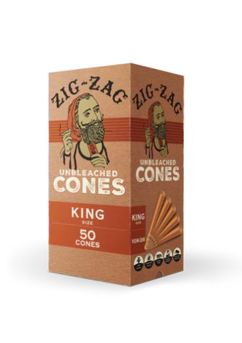 ZIG-ZAG UNBLEACHED CONES KINGSIZE 50 CONES