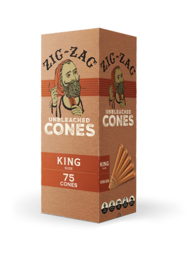 ZIG-ZAG UNBLEACHED CONES KINGSIZE 75 CONES